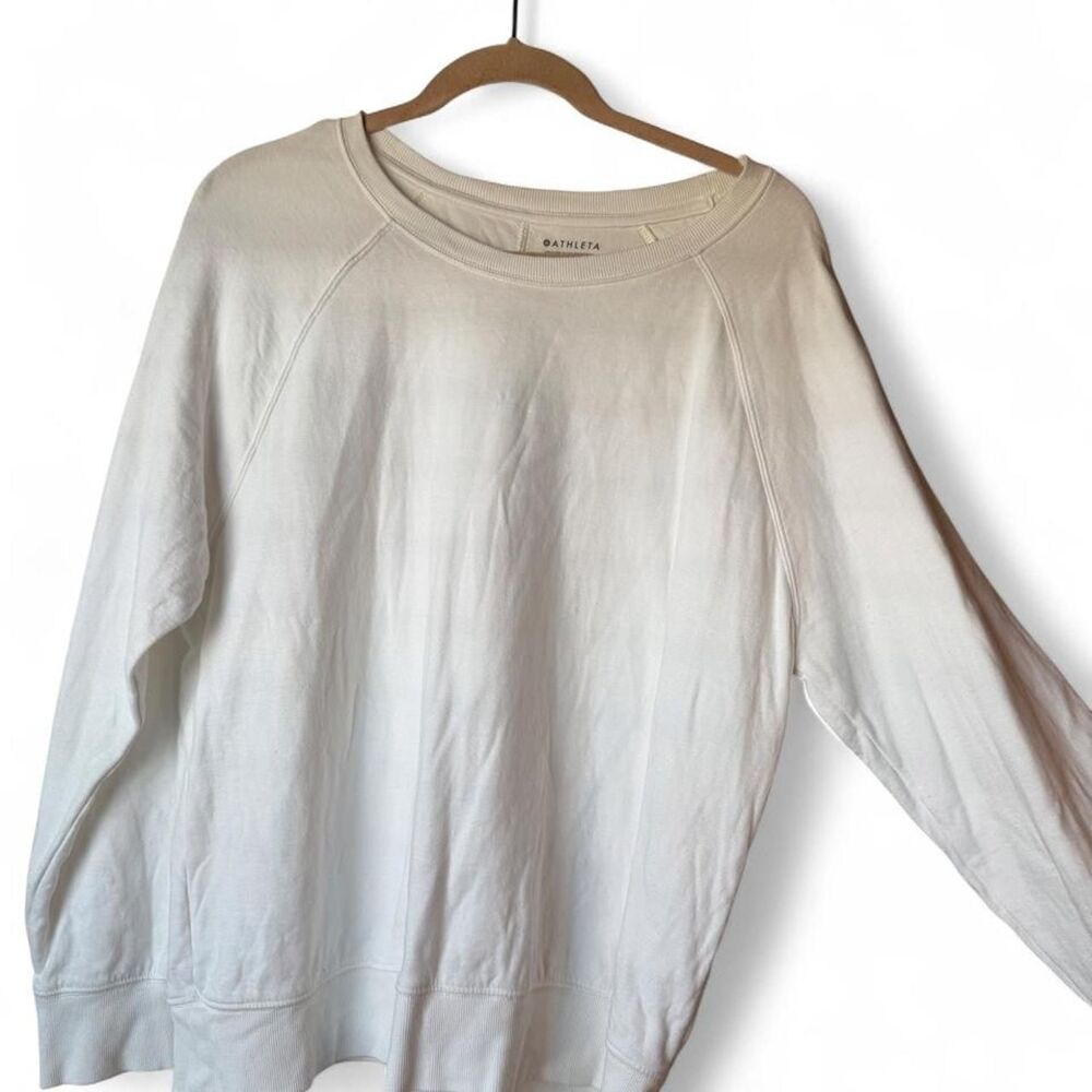 Athleta White Essential Cotton Long Sleeve Shirt